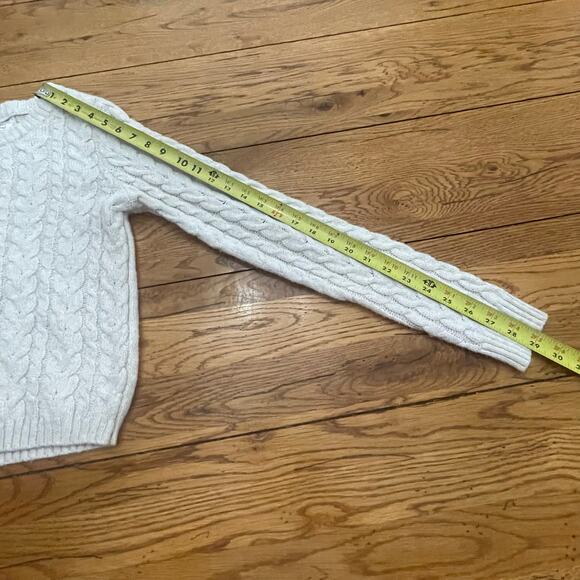 American Eagle Outfitters Cable Knit Sweater Sz Small Cozy Preppy Cream Pullover - Picture 5 of 7